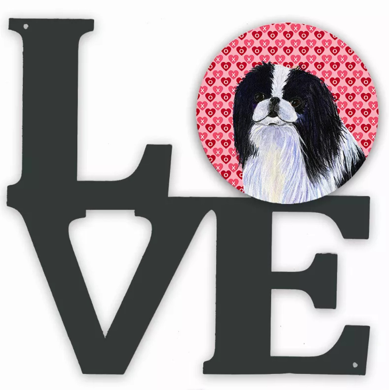 Dog Hearts Love and Valentine's Day Metal Wall Artwork LOVE - S000213B001695P012740V030