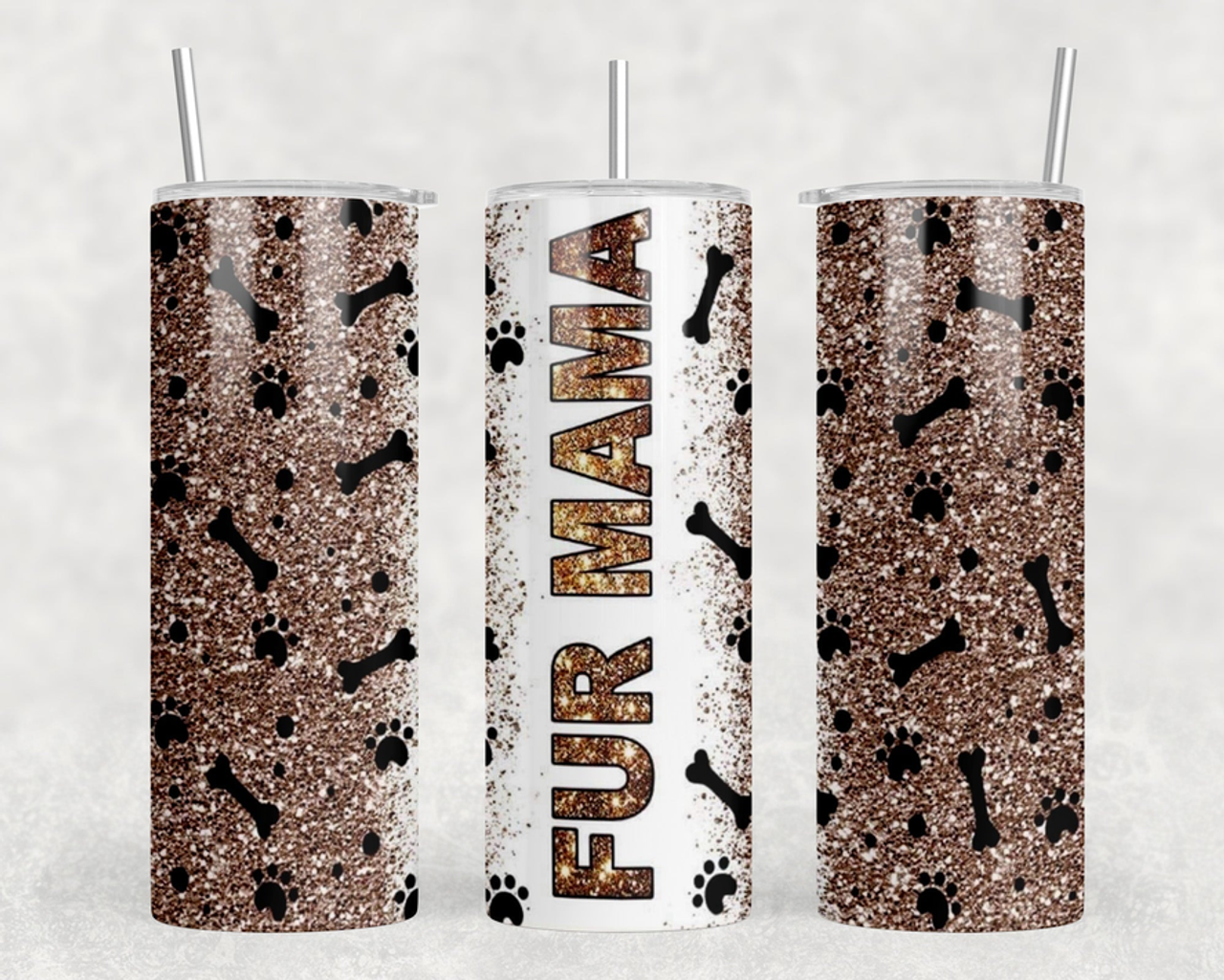 Fur Mama|Skinny Tumbler|Optional Bluetooth Speaker| Speaker Color Varies