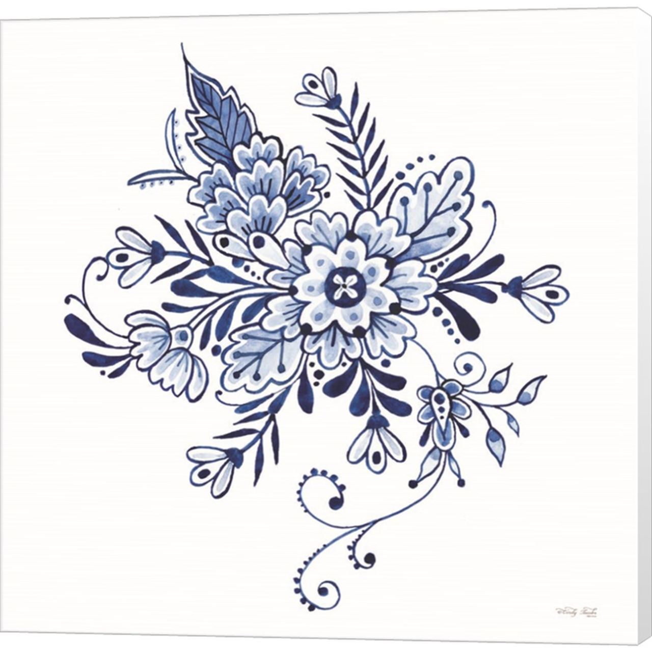 Blue & White Flowers I by Cindy Jacobs, Canvas Art