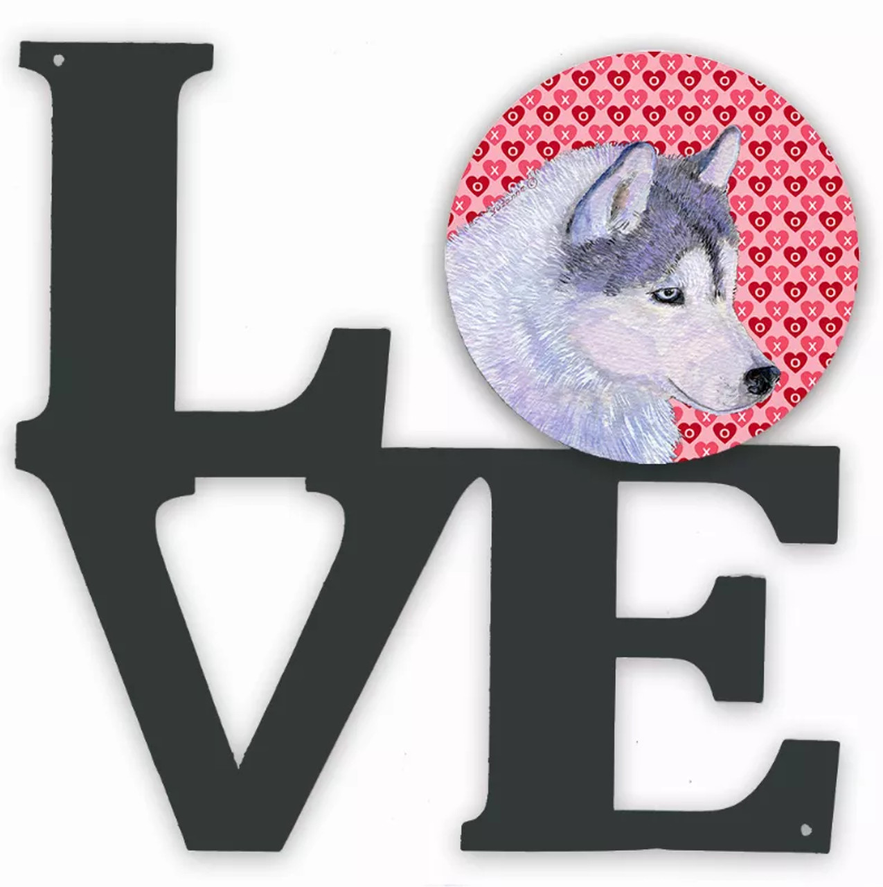 Dog Hearts Love and Valentine's Day Metal Wall Artwork LOVE - S000213B001695P012740V033