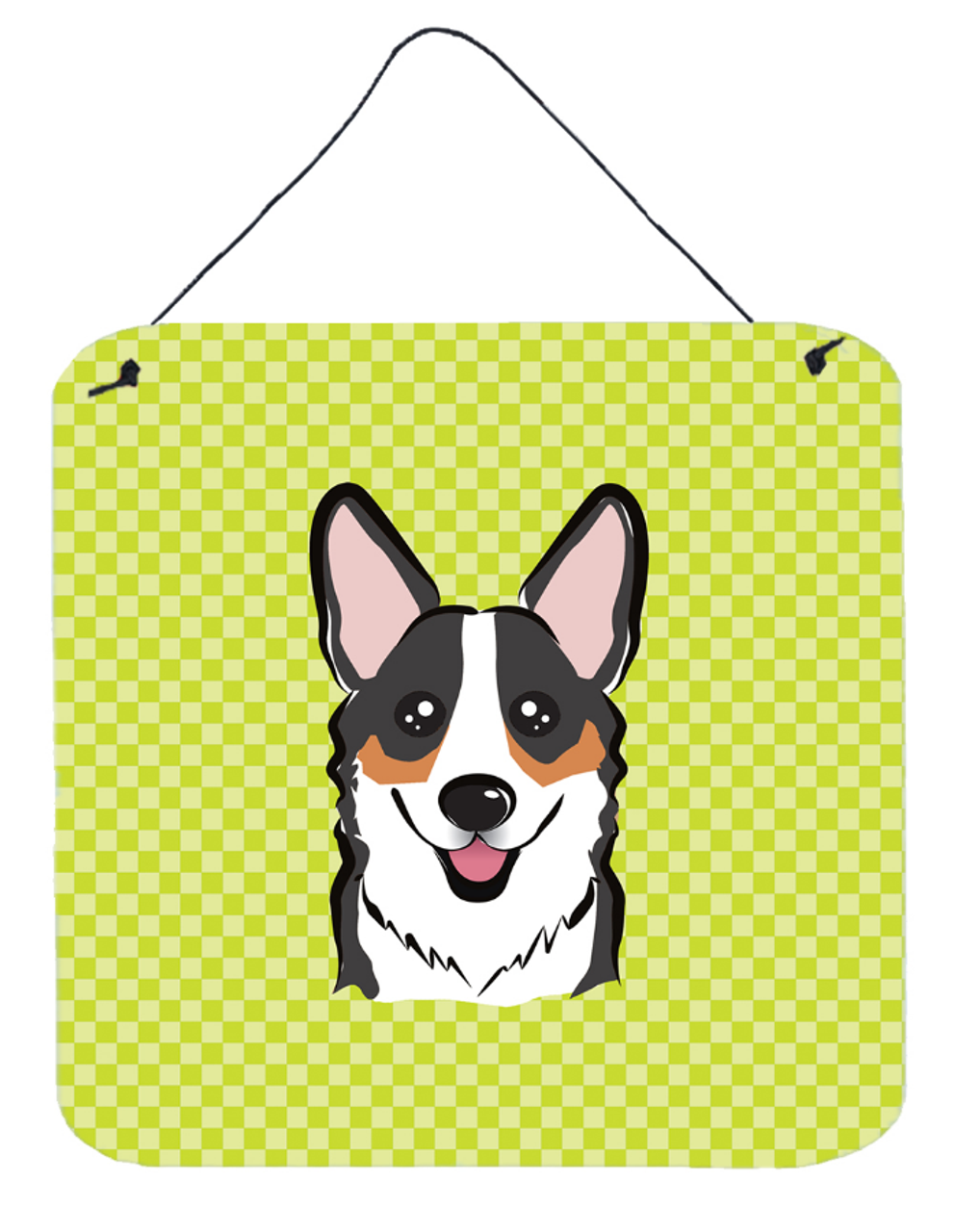 Checkerboard Design with Dog Wall or Door Hanging Prints - BB1317DS66