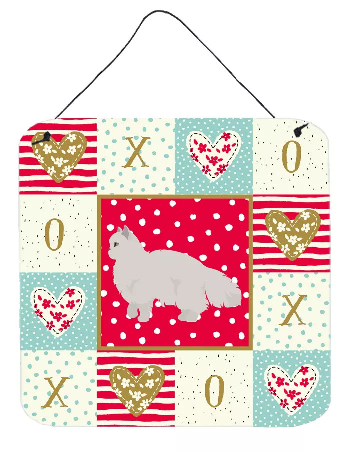 White Persian Traditional Cat Love Wall or Door Hanging Prints