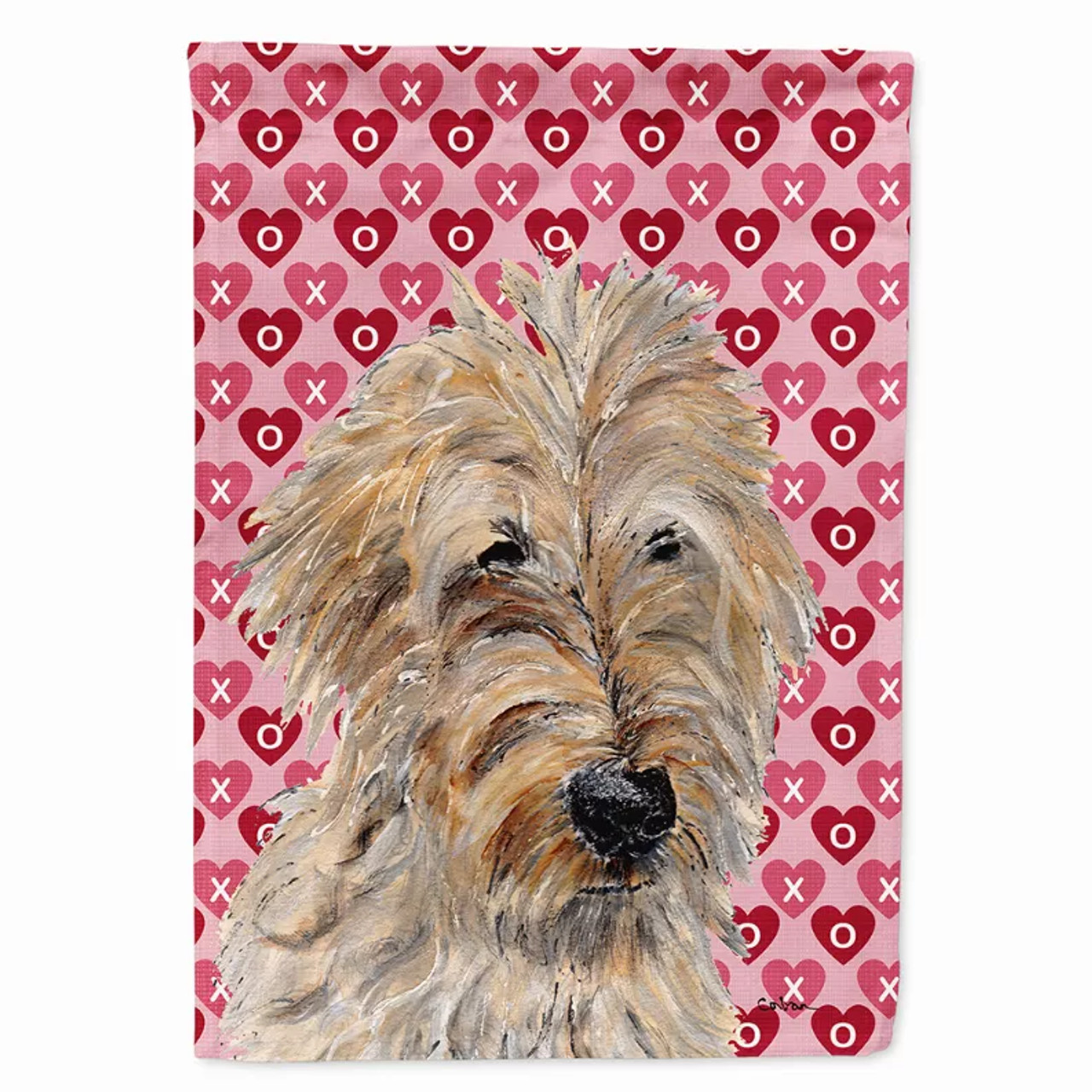 Hearts Love and Valentine's Day Dog Portrait Flag Garden Size - S000213B001695P038620V000