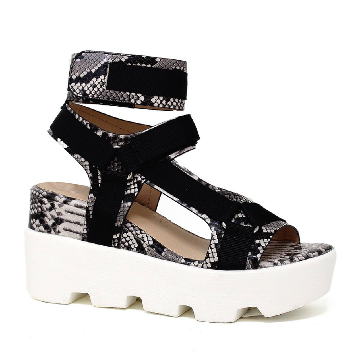 BLEIGE-05 Women's Open Toe Sneaker Sandal - BLEIGE-05-BKA