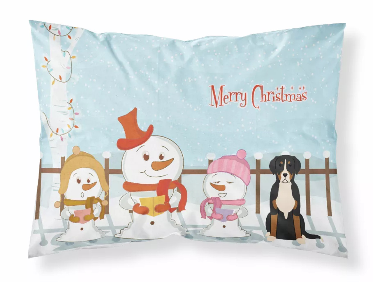 Merry Christmas Carolers Dog Fabric Standard Pillowcase - S000213B001695P069686V000