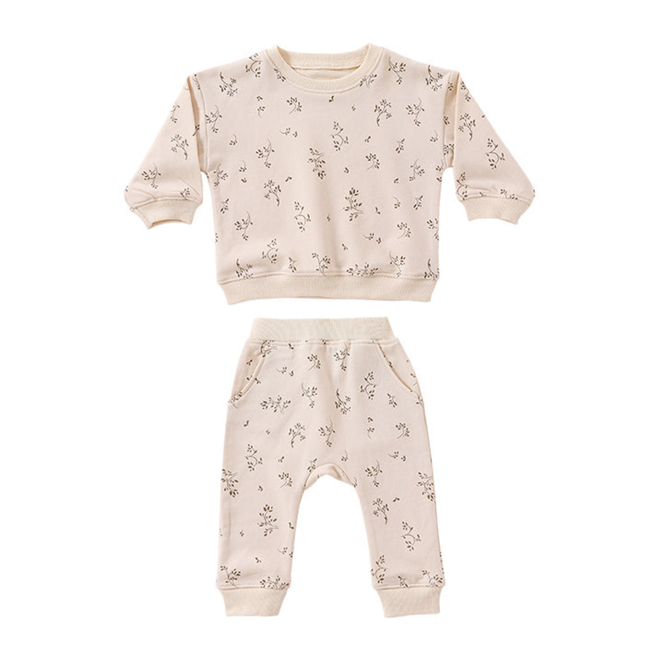 Baby Western Print Pattern Long Sleeve Casual Hoodie Sets Home Clothes