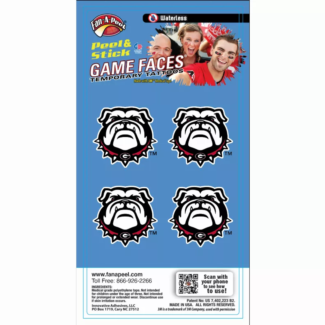 Waterless Peel & Stick Temporary Tattoos Fan-A-Peel / Gamesfaces - S001235B001967P000006V247