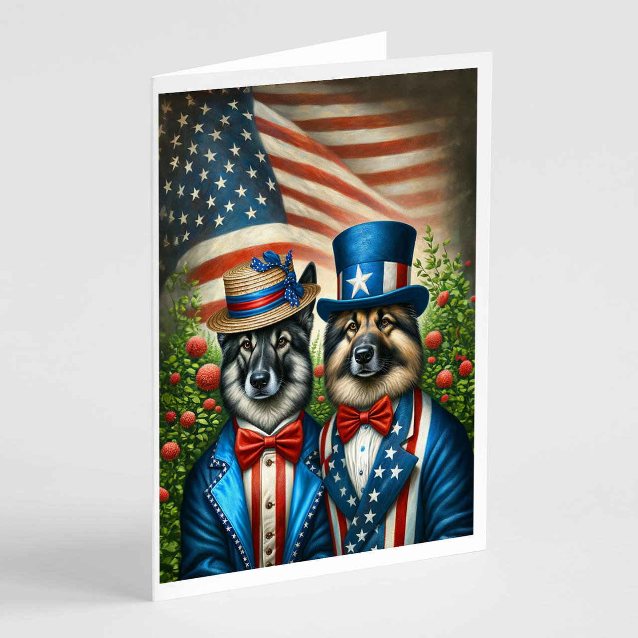 All American Norwegian Elkhound Greeting Cards Pack of 8