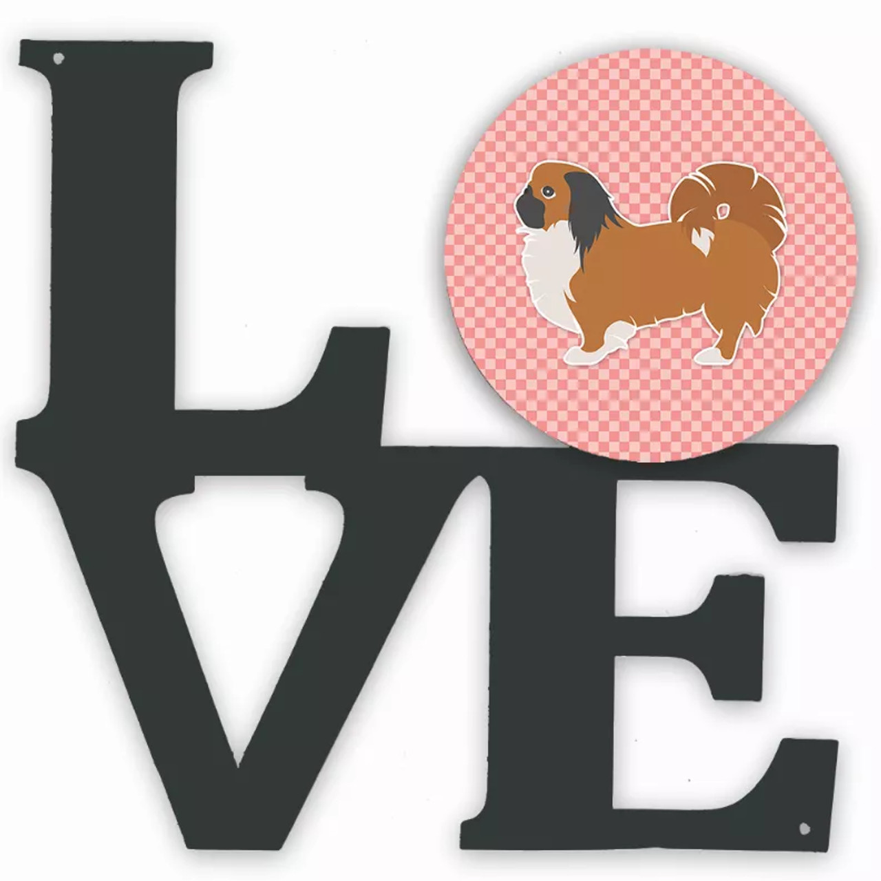 Checkerboard Dog Profile Metal Wall Artwork LOVE - S000213B001695P011595V000