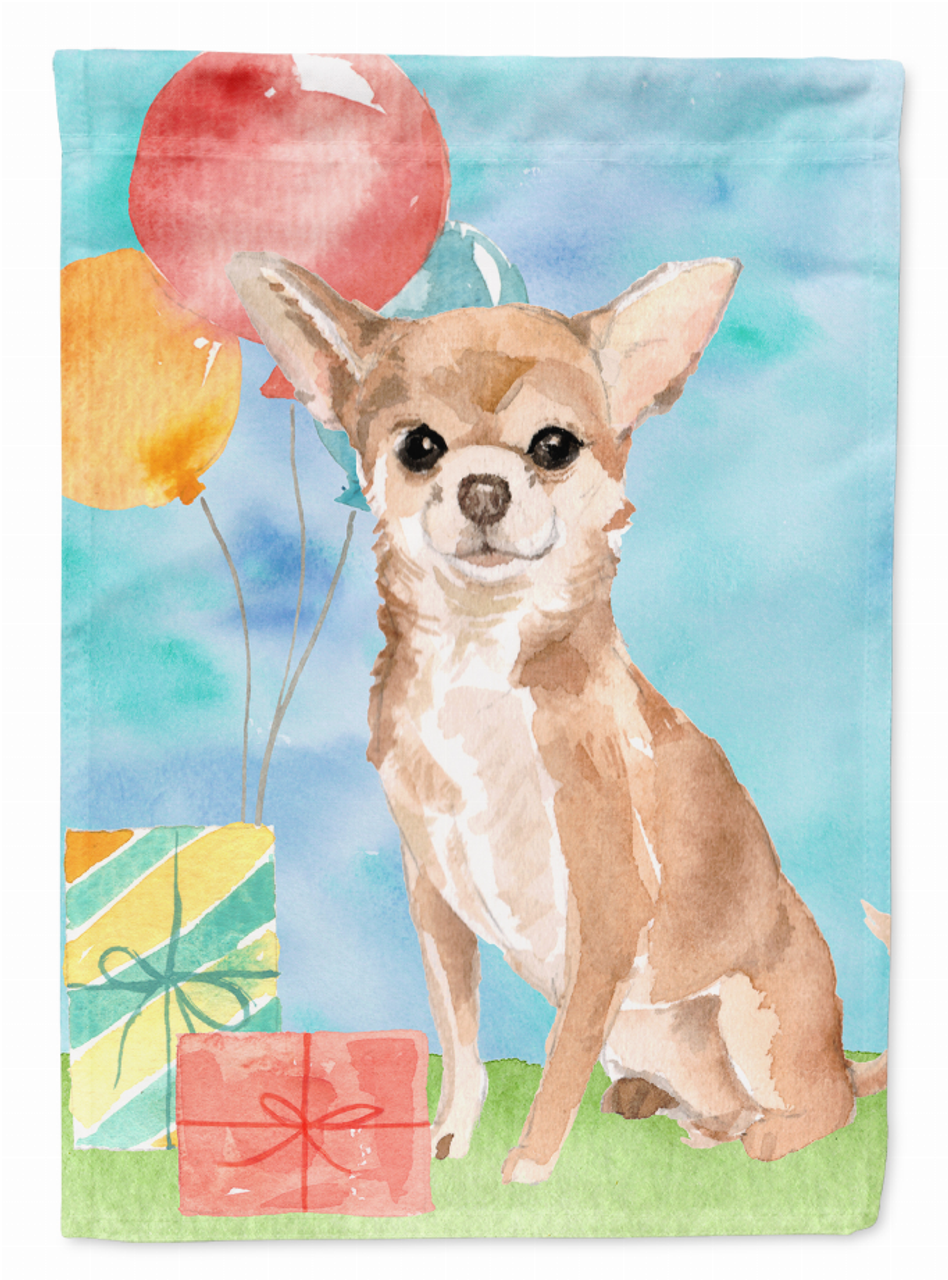 Happy Birthday Chihuahua Flag Garden Size