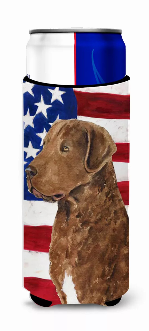 USA American Flag with Dog Ultra Hugger for slim cans - S000213B001695P035506V000