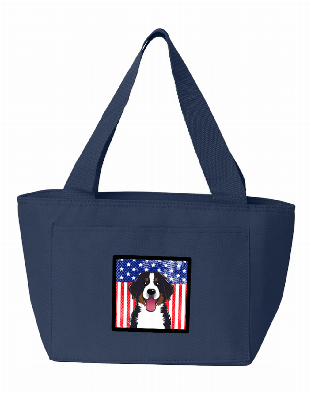 American Flag and Bernese Mountain Dog Lunch Bag