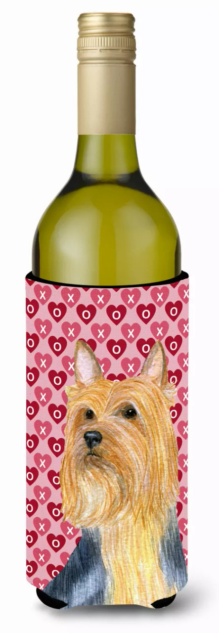 Hearts Love and Valentine's Day Design with Dog Wine Bottle Hugger - S000213B001695P031900V000