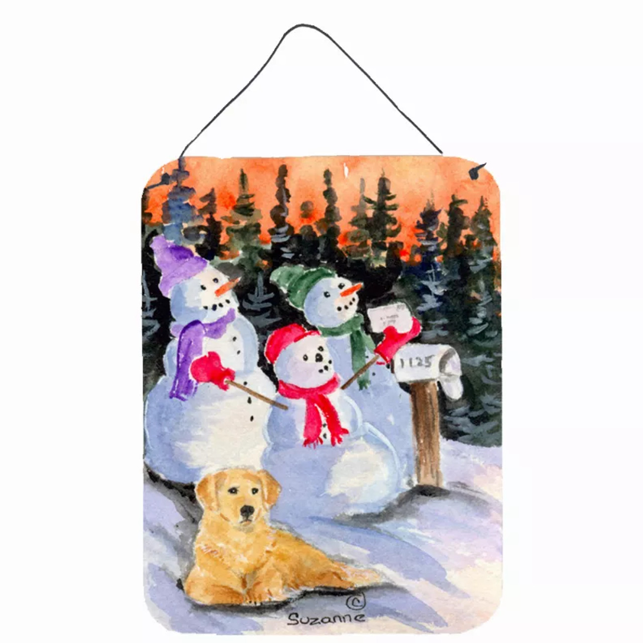 Snowman with Dog Wall or Door Hanging Prints - S000213B001695P028807V012