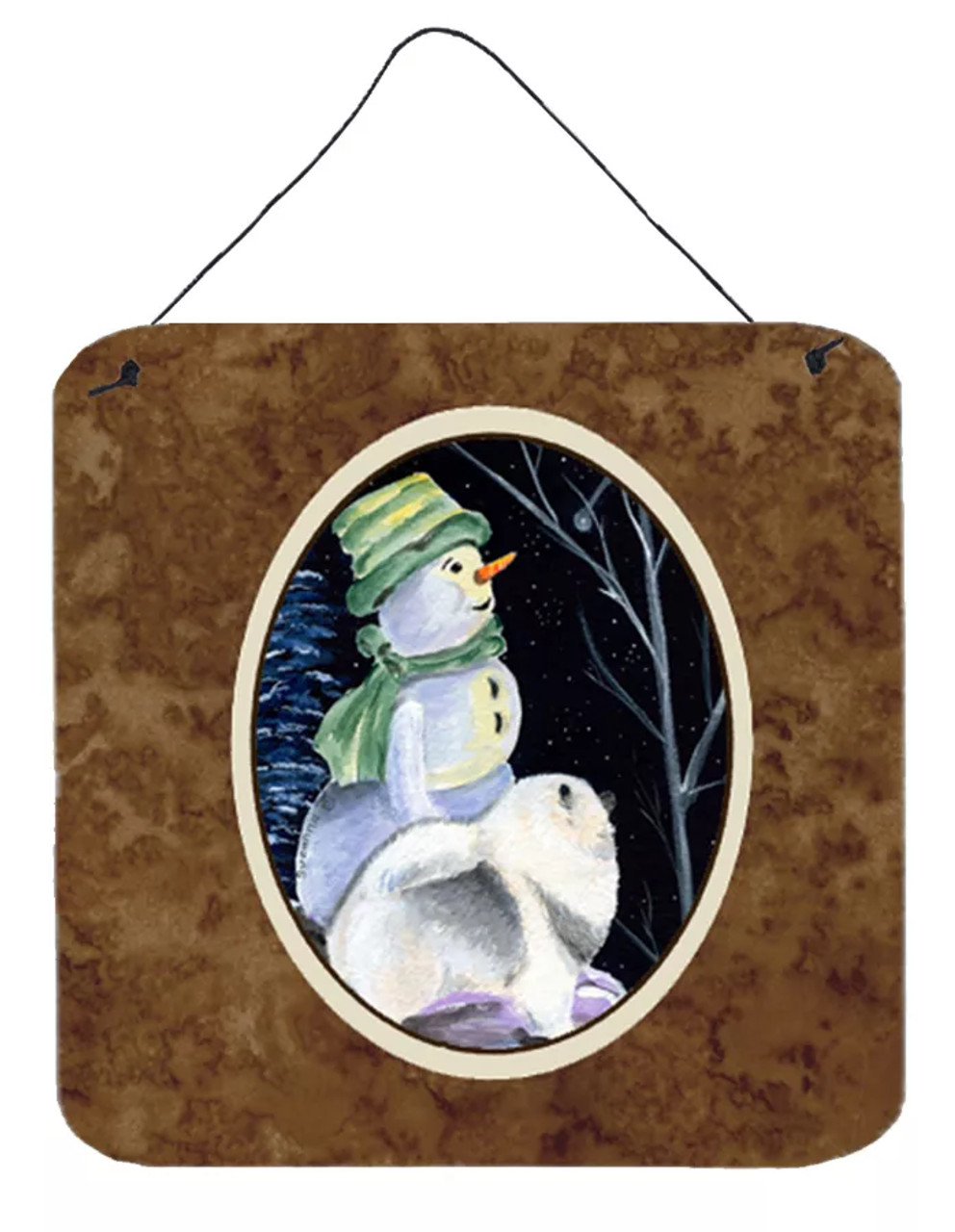 Snowman with Dog Wall or Door Hanging Prints - S000213B001695P028807V017