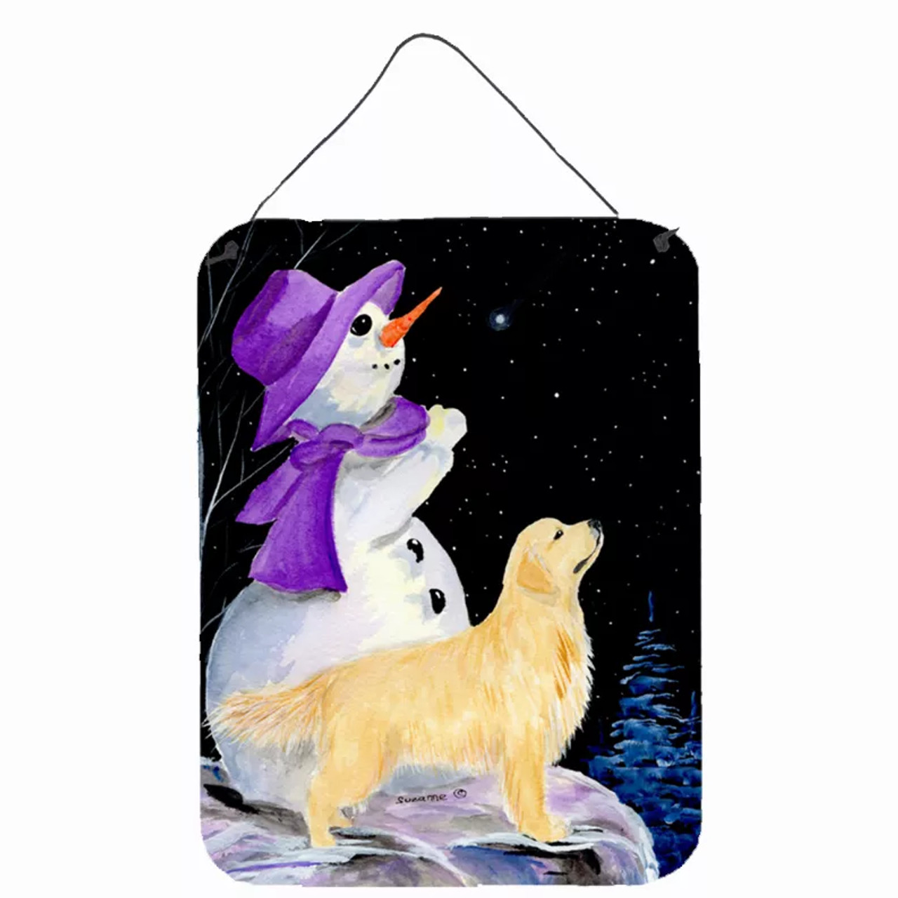 Snowman with Dog Wall or Door Hanging Prints - S000213B001695P028807V009