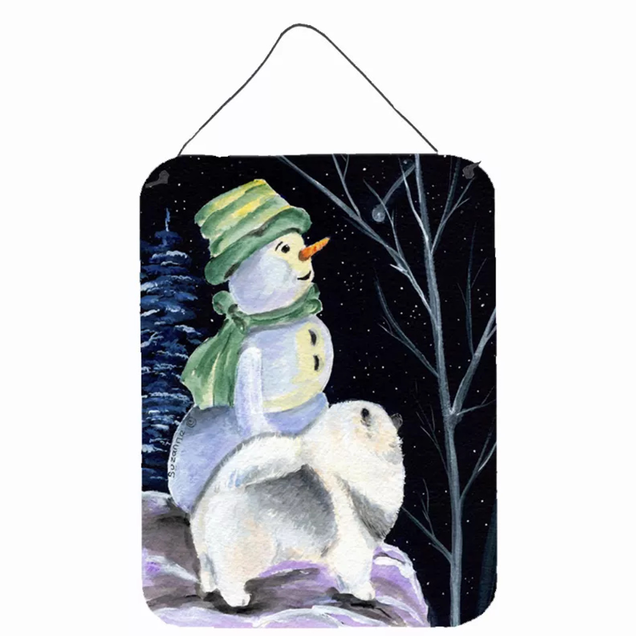 Snowman with Dog Wall or Door Hanging Prints - S000213B001695P028807V004