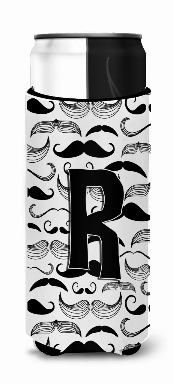 Letter Moustache Initial Ultra Hugger for slim cans - CJ2009-RMUK