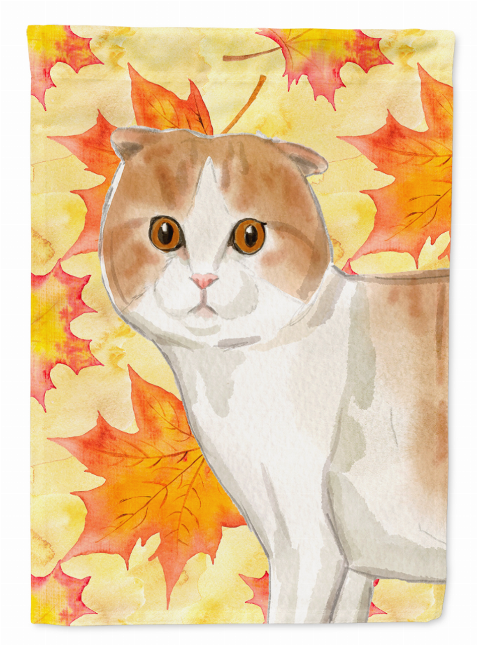Scottish Fold Fall Leaves Flag Garden Size