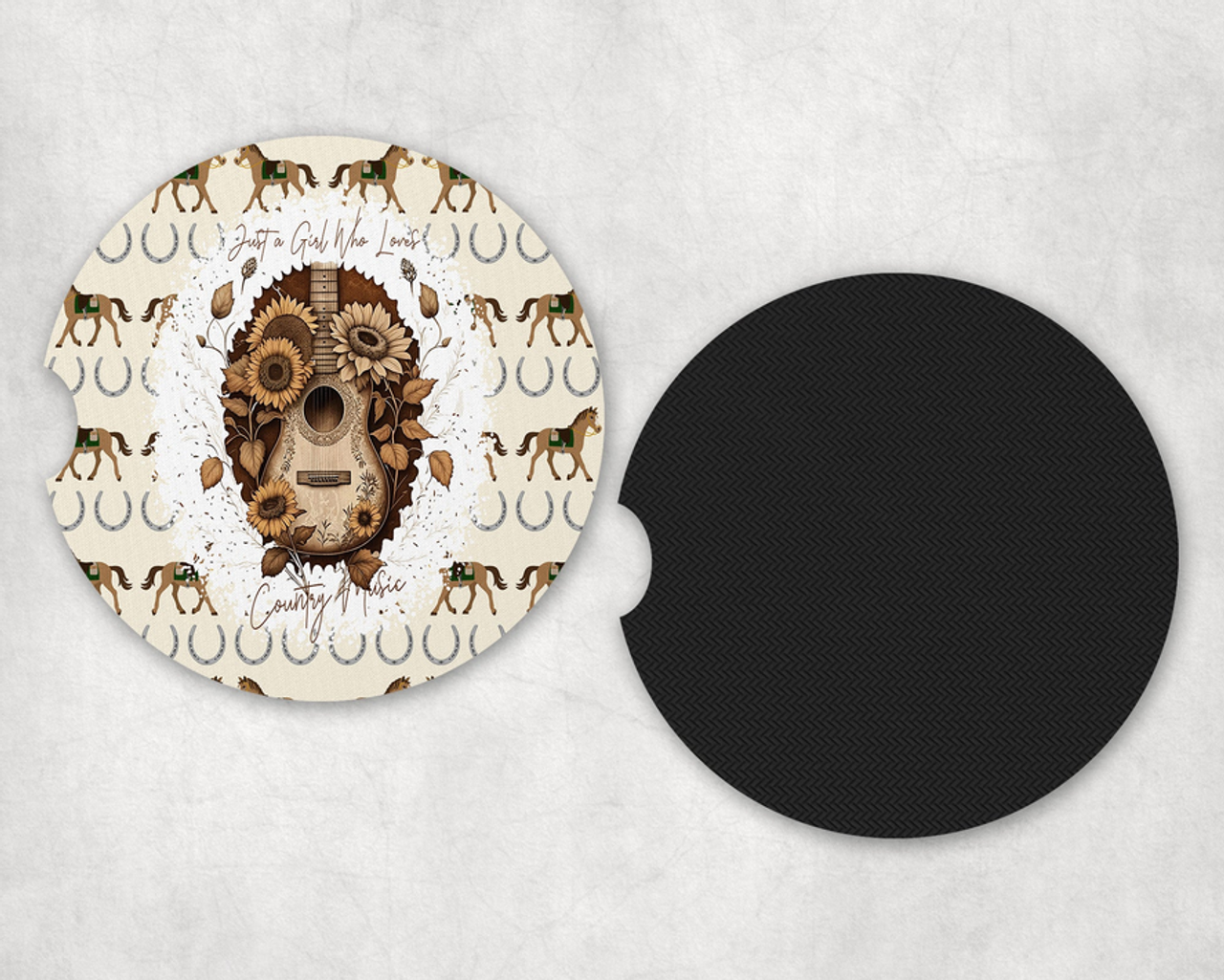 Country Music Neoprene Car Coaster Set - 2777-4768