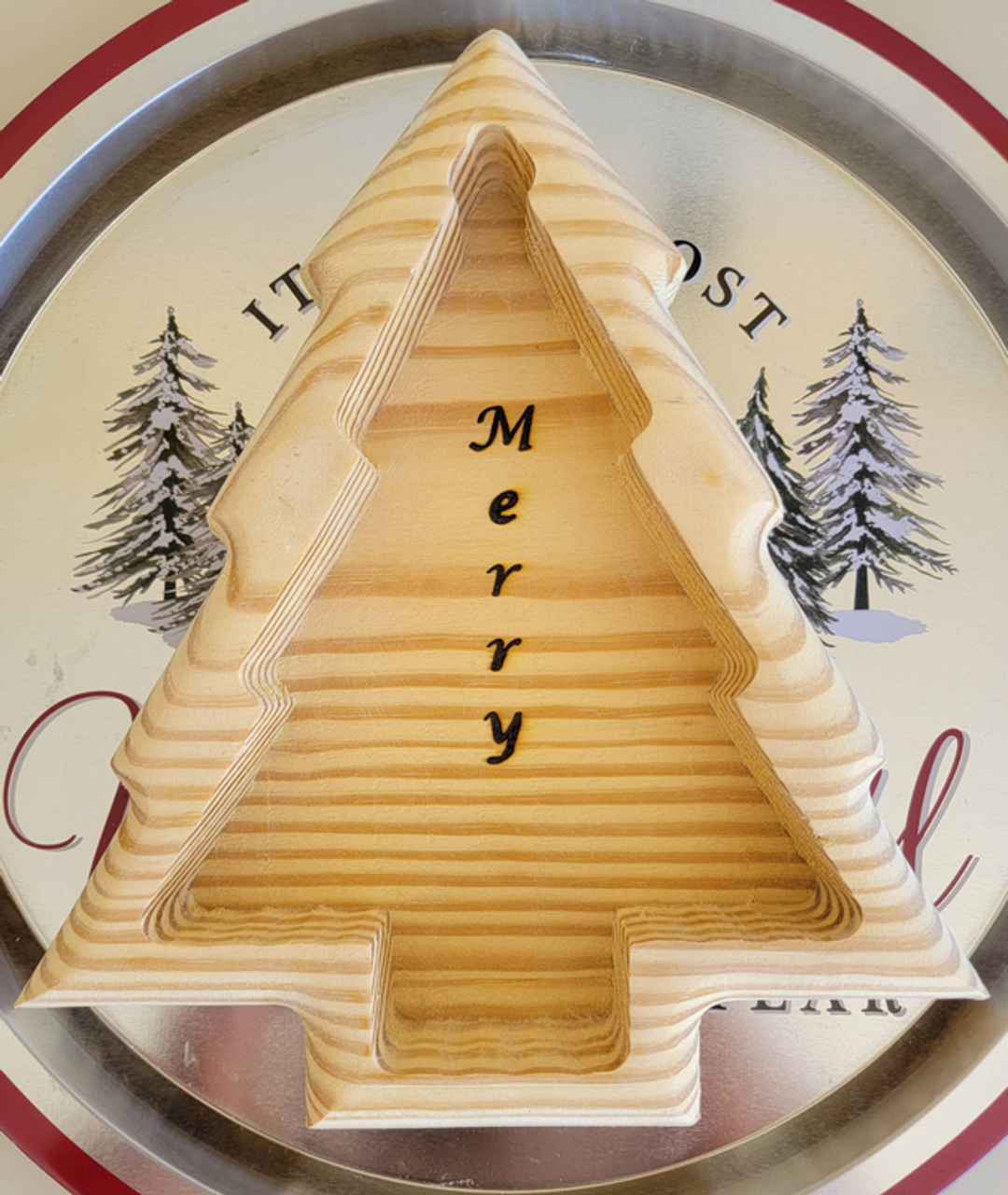 Christmas tree wooden soy wax candle - CCan1207