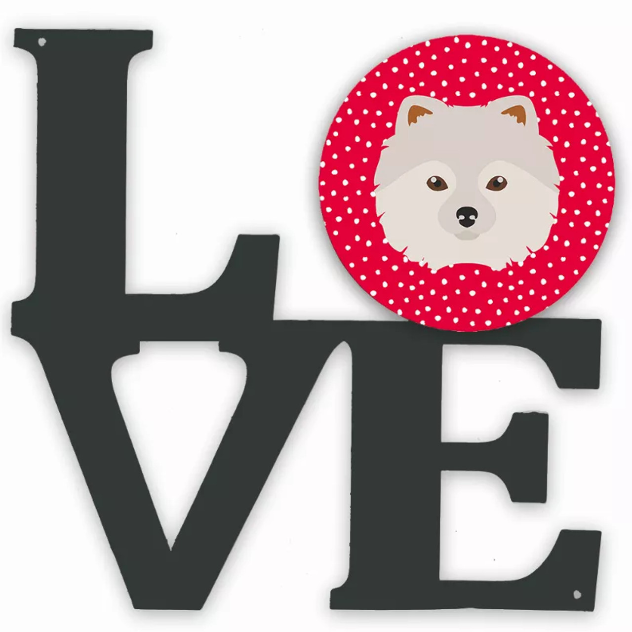 Dog Face Metal Wall Artwork LOVE - S000213B001695P013013V000