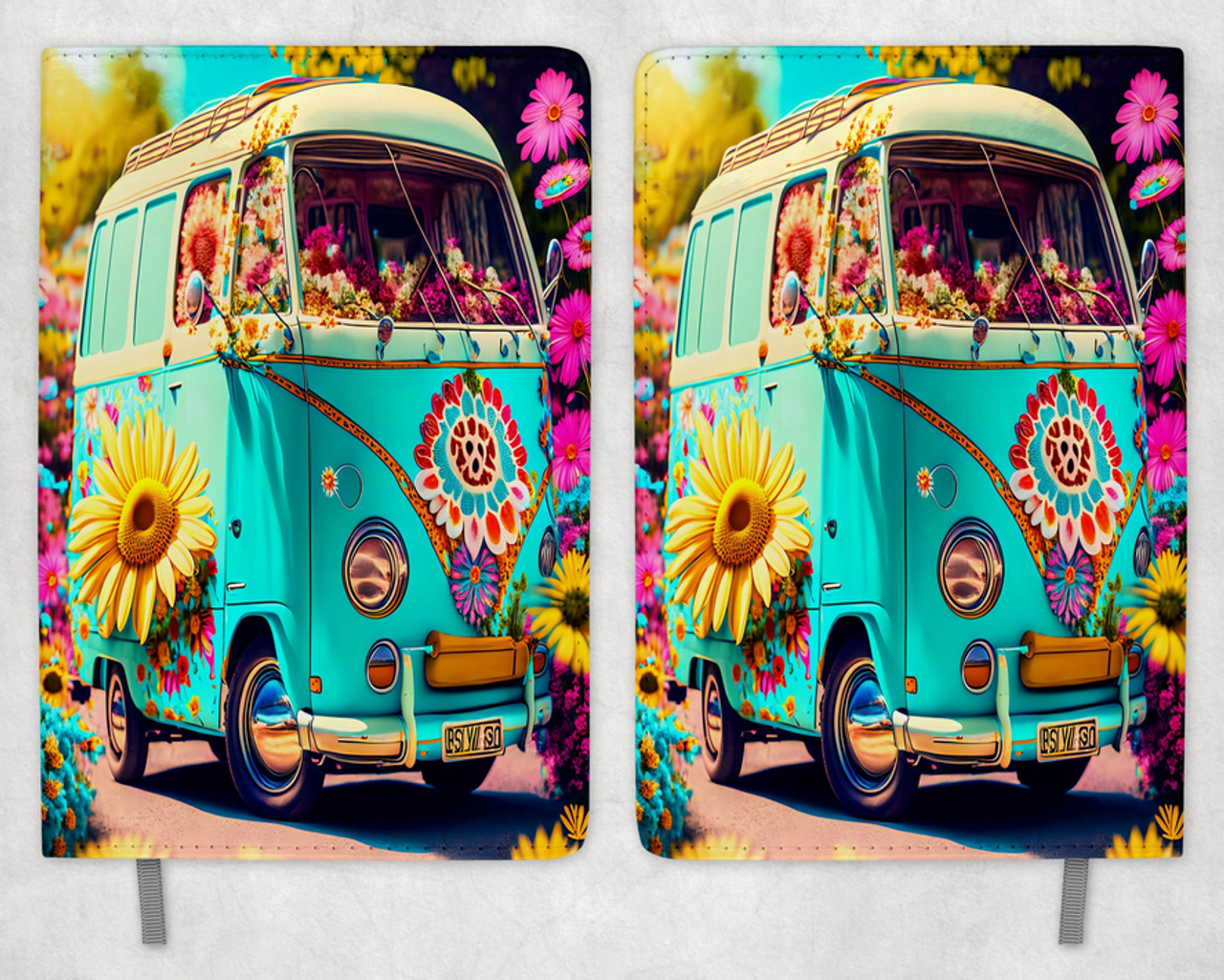 Tie Dye Van Printed 8 Inch  A-5 Journal Tie Dye Van Printed 8 Inch  A-5 Journal