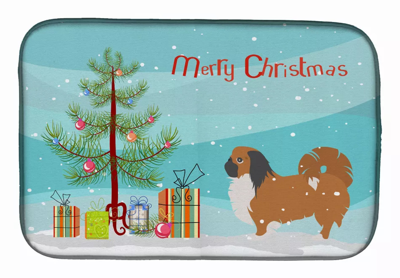 Christmas Tree and Dog on Dish Drying Mat - S000213B001695P115594V036