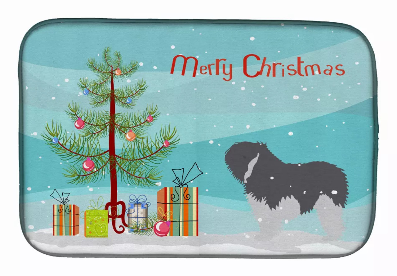 Christmas Tree and Dog on Dish Drying Mat - S000213B001695P115594V027