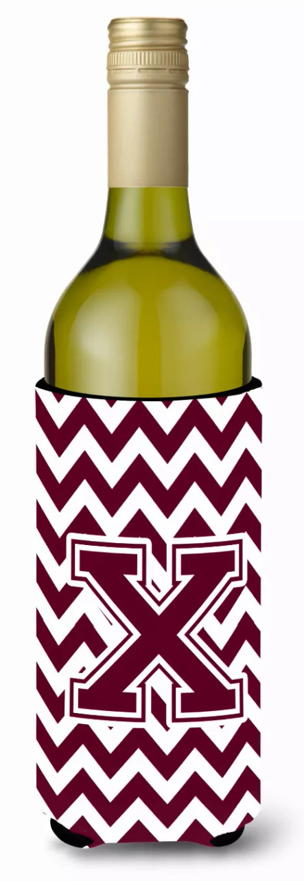 Monogram Letter Chevron Wine Bottle Hugger - CJ1051-XLITERK