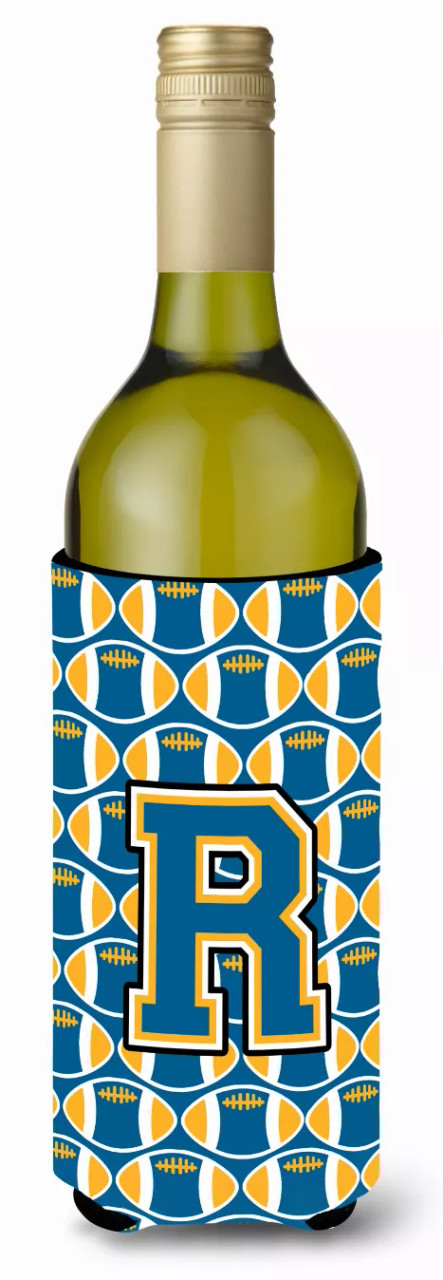 Monogram Letter Football Wine Bottle Hugger - CJ1077-RLITERK