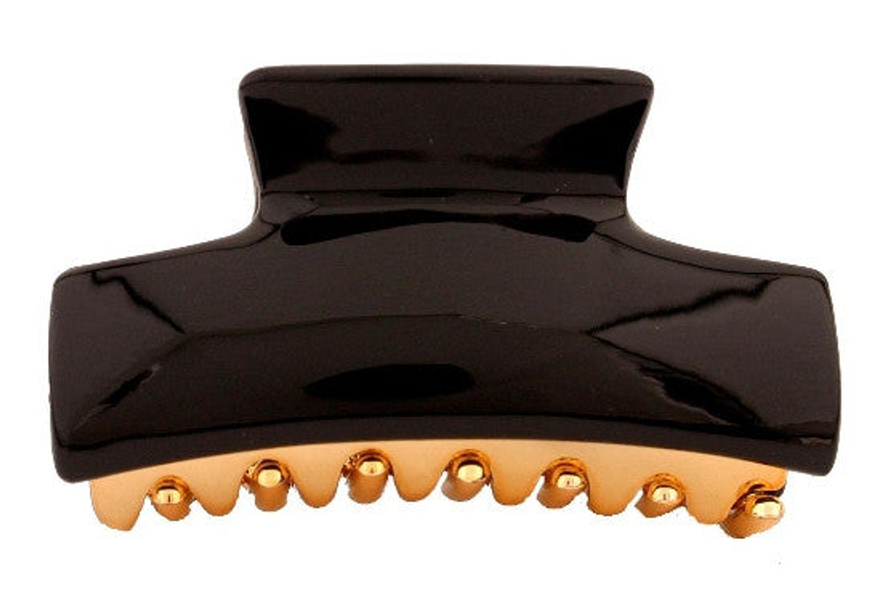 Med Gold Hair Claw With Alex Decoration Black - 1214-01