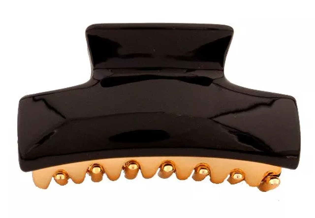 Med Gold Hair Claw With Alex Decoration Black - 1214-05