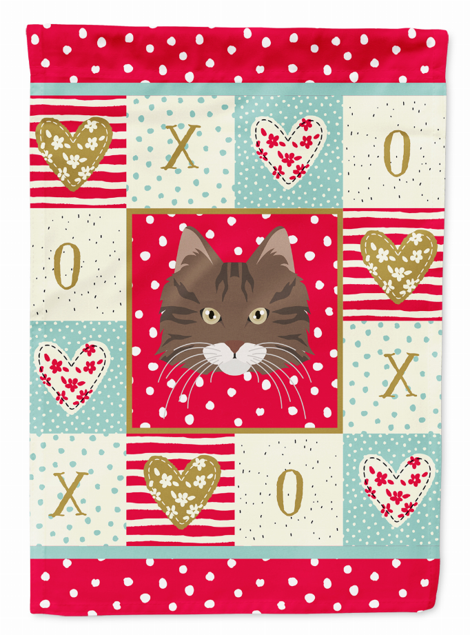 Norwegian Forest Cat Love Flag Canvas House Size