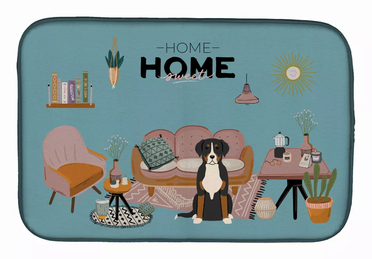 Dog in Sweet Home Dish Drying Mat - S000213B001695P020176V010