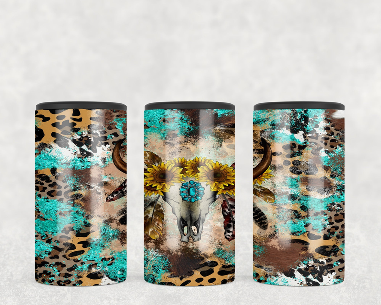 Western Bull skull  Steel can hugger - optional speaker