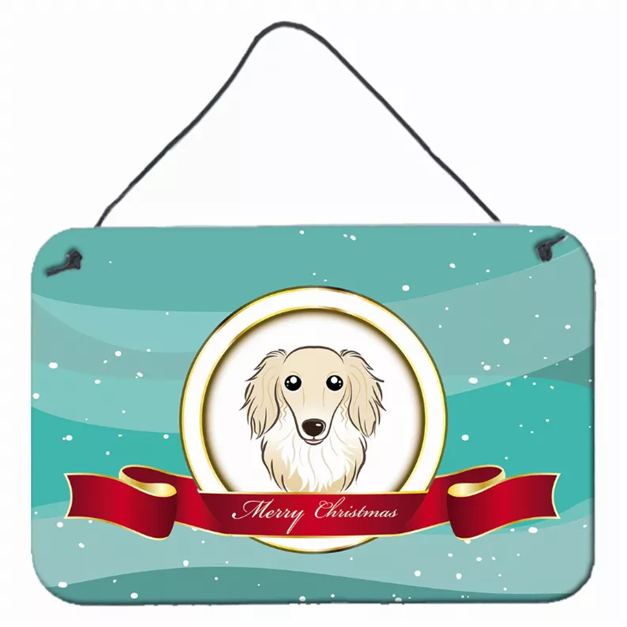 Merry Christmas Design with Dog Art Wall or Door Hanging Prints - S000213B001695P055754V000