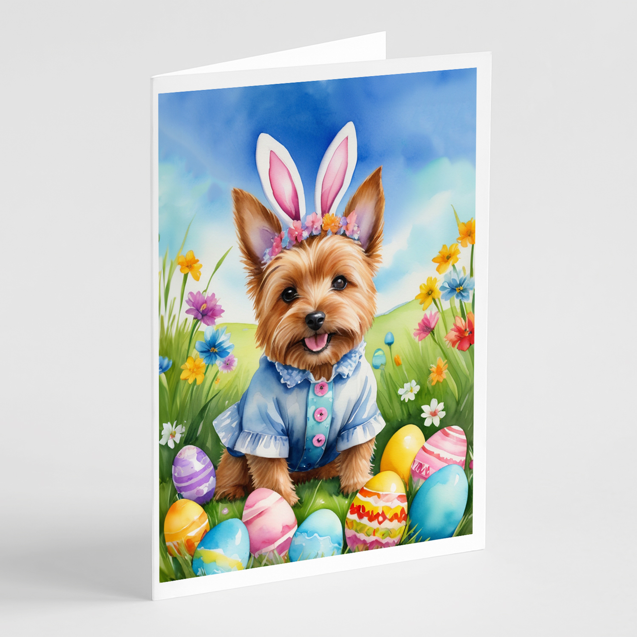 Norwich Terrier Easter Egg Hunt Greeting Cards Pack of 8