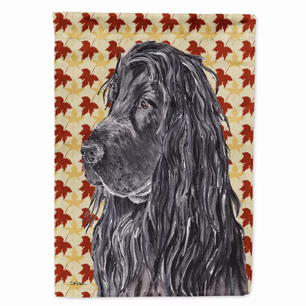 Fall Leaves with Dog Portrait Flag Garden Size - S000213B001695P037293V000