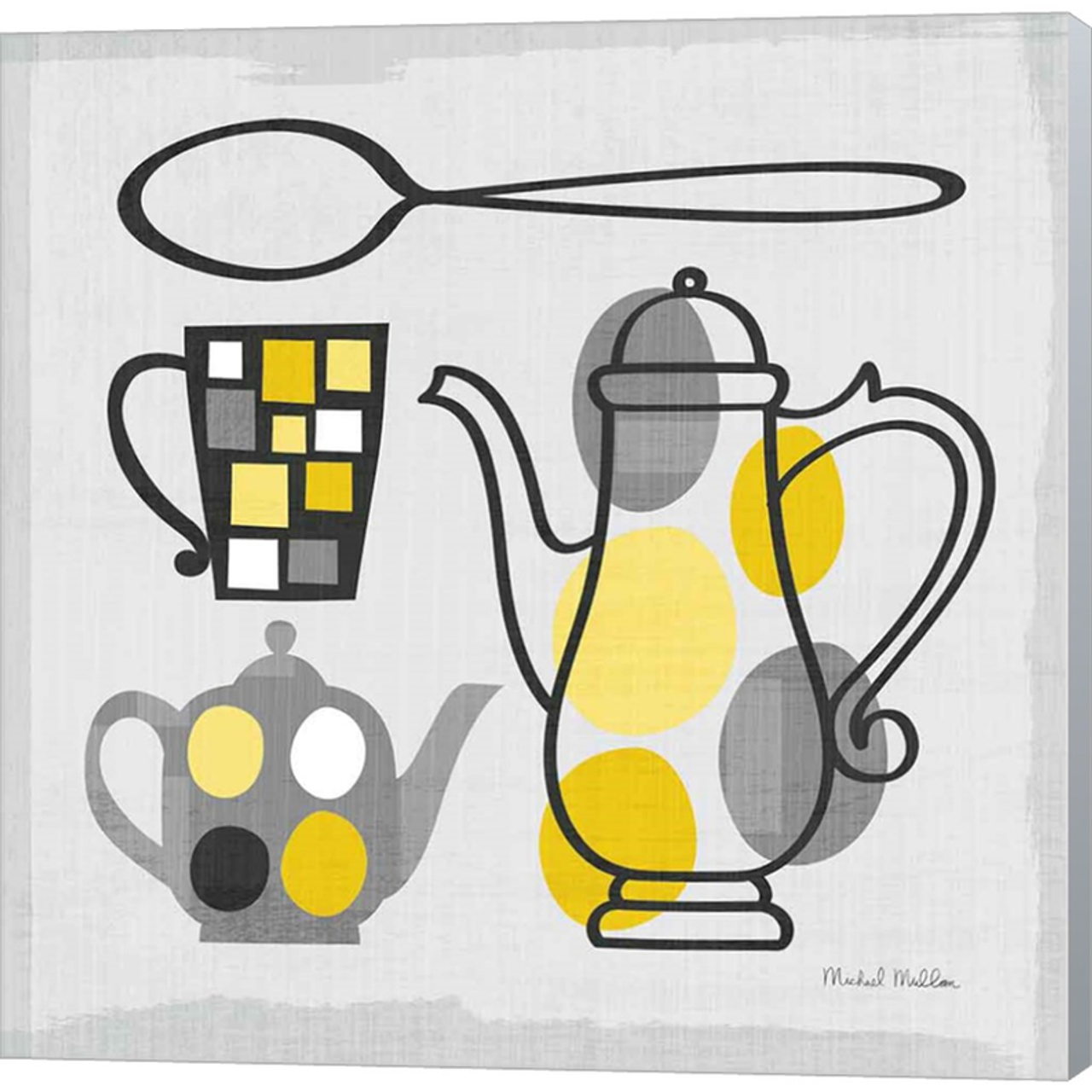 Modern Kitchen Square IV Yellow by Michael Mullan, Canvas Art