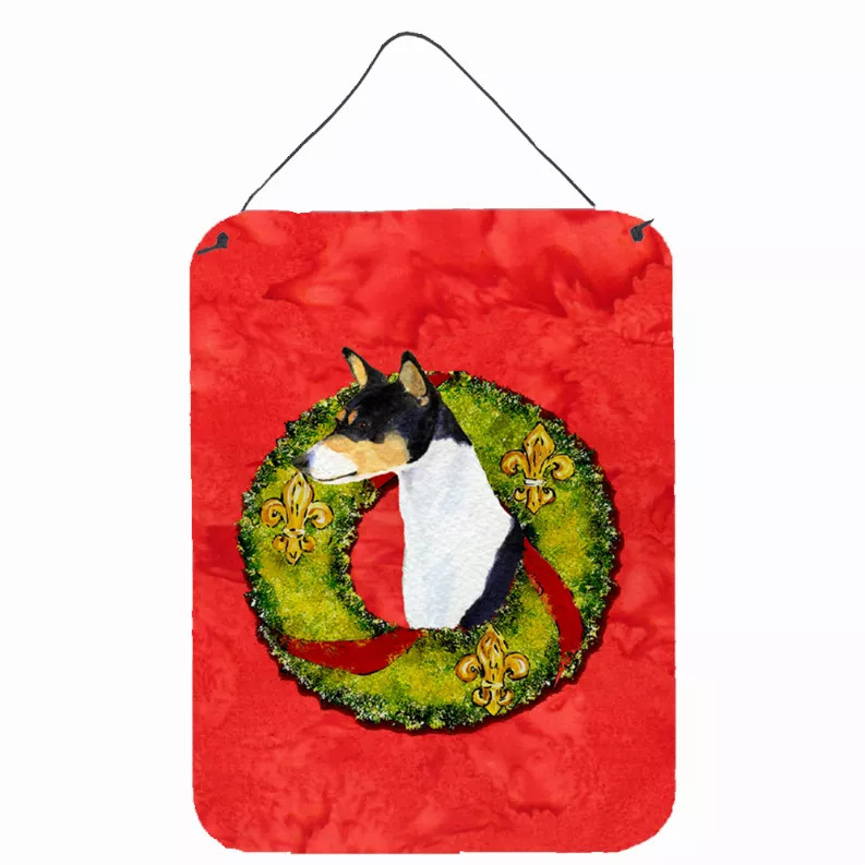 Christmas Wreath Design with Dog Wall or Door Hanging Prints - S000213B001695P028720V000