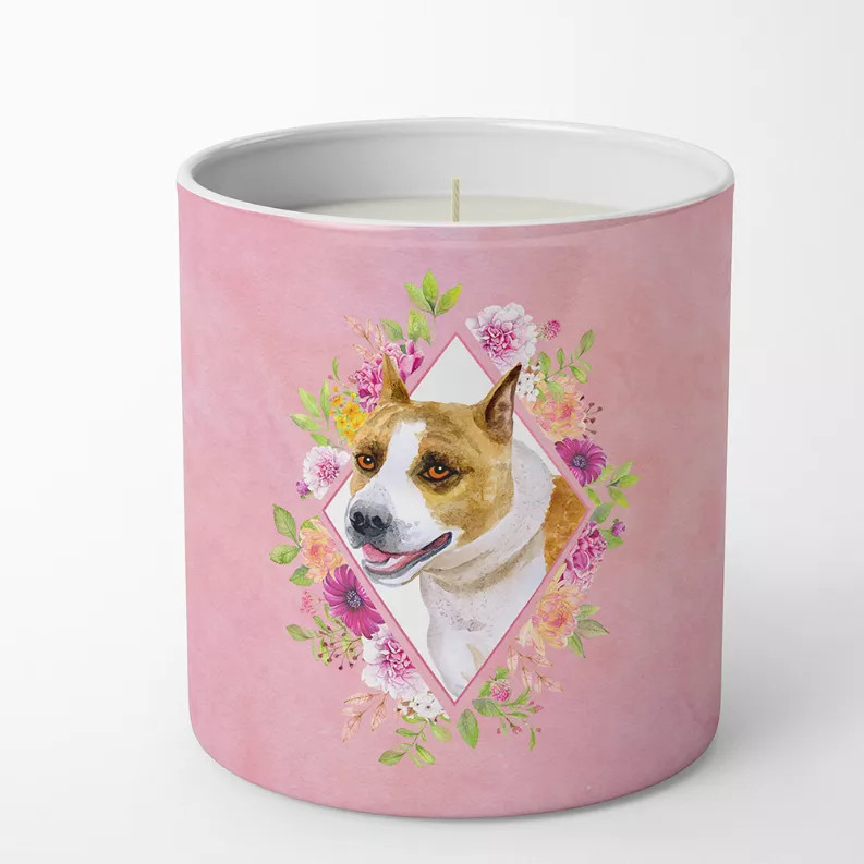 Dog 10 oz Flowers Decorative Soy Candle - S000213B001695P020158V005