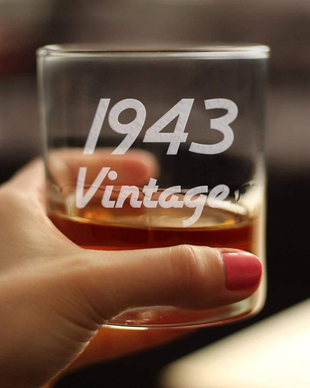 Vintage 1943 Whiskey Rocks Glass - 81st Birthday Gifts