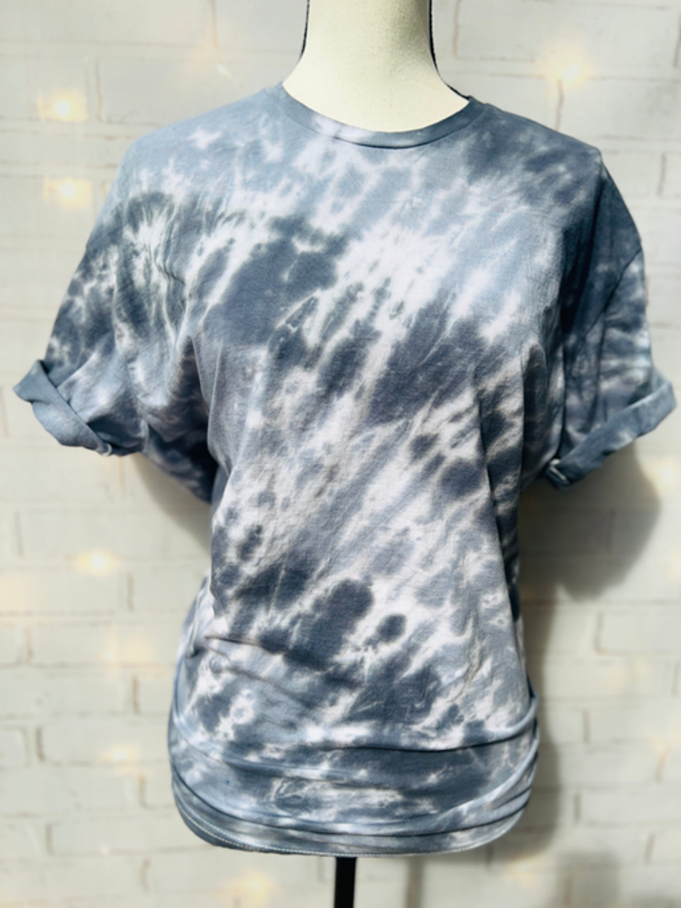 Shades of Grey Tie Dye Blank Tee - TheBlendedOwl001625