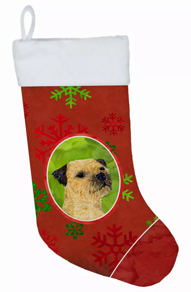 Dog and Christmas Snowflakes Christmas Stocking - S000213B001695P118008V015