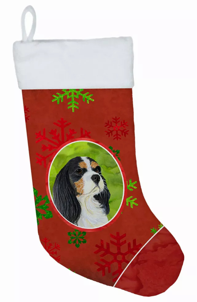 Dog and Christmas Snowflakes Christmas Stocking - S000213B001695P118008V016