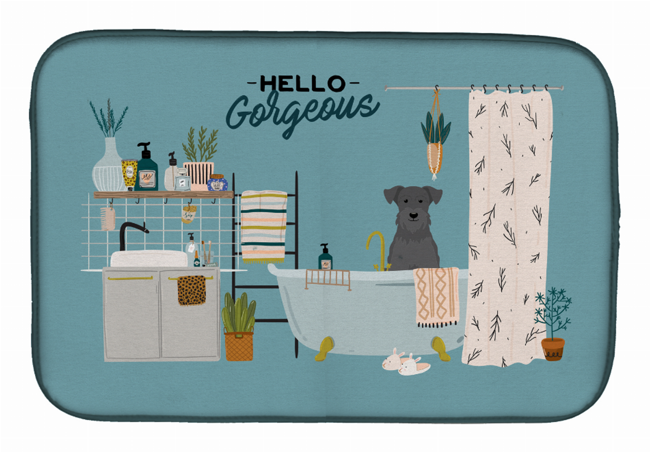 Dog in Bathtub Dish Drying Mat - S000213B001695P020162V019