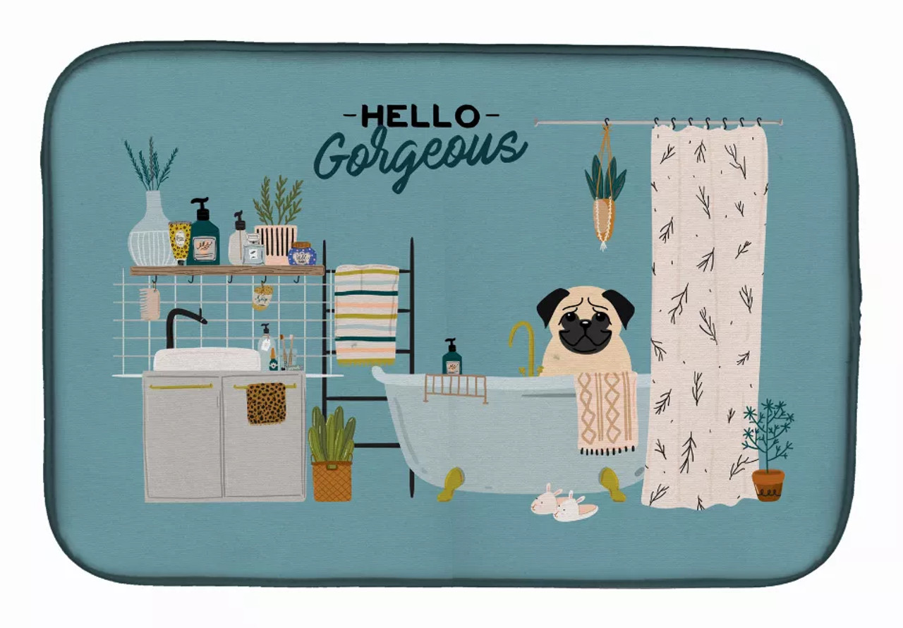 Dog in Bathtub Dish Drying Mat - S000213B001695P020162V004