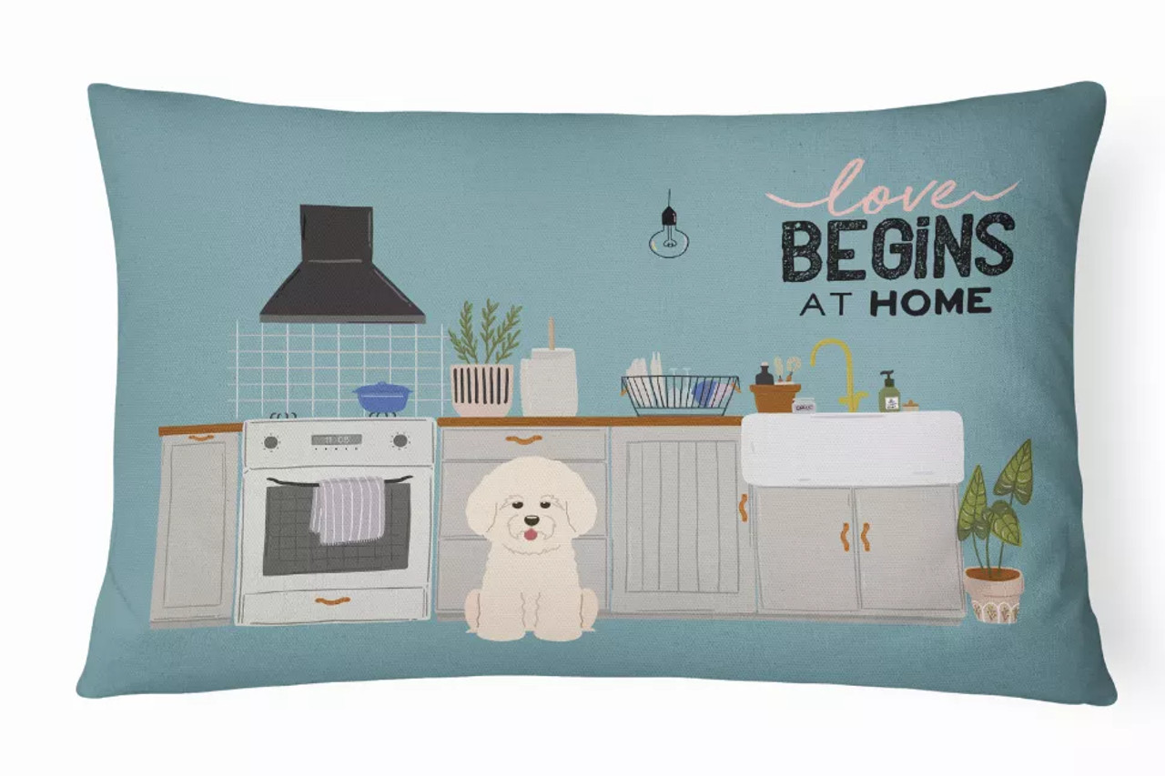 Dog Kitchen Scene Art Canvas Fabric Decorative Pillow - S000213B001695P020422V000