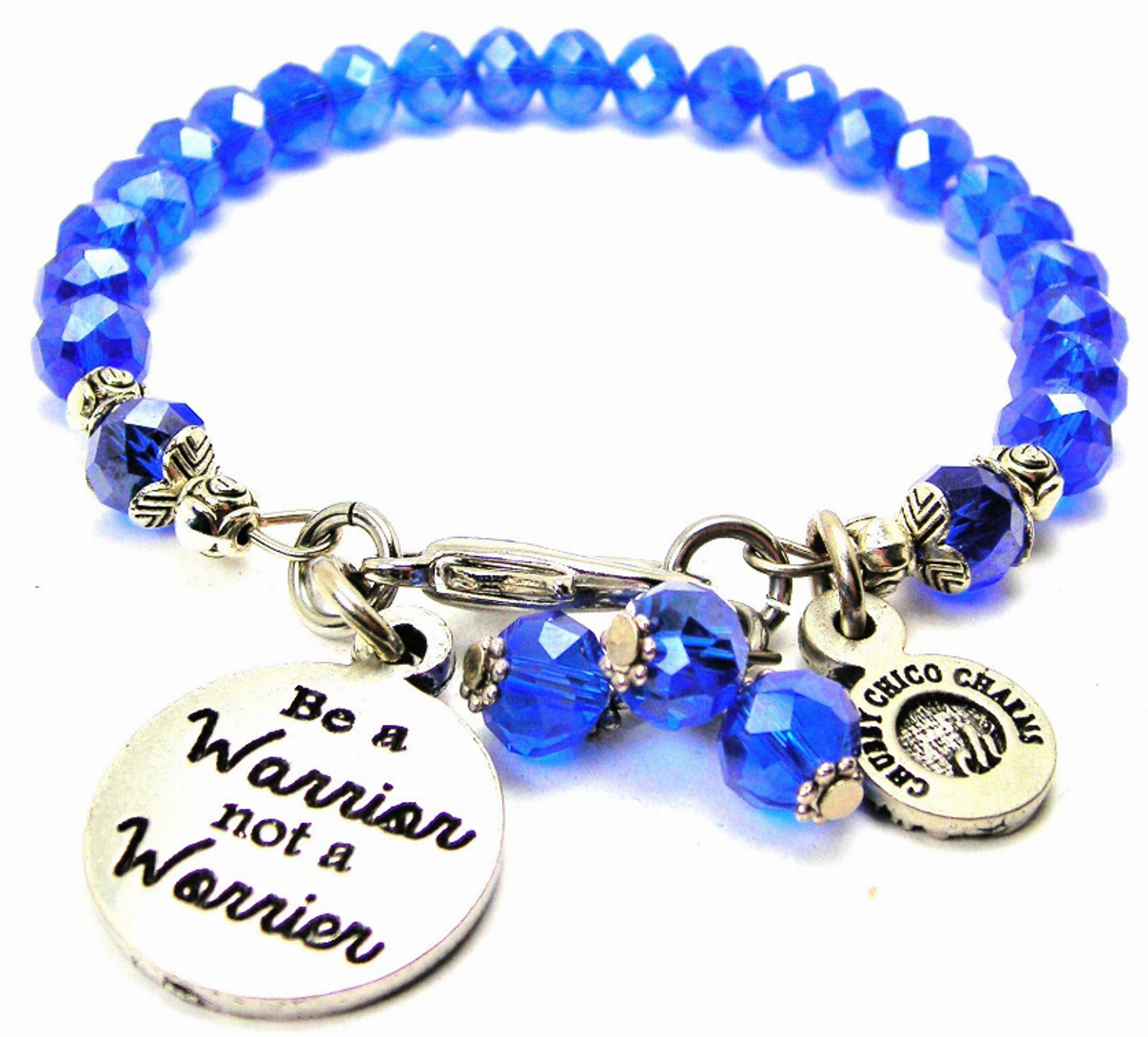 Be A Warrior Not A Worrier Splash Of Color Crystal Bracelet